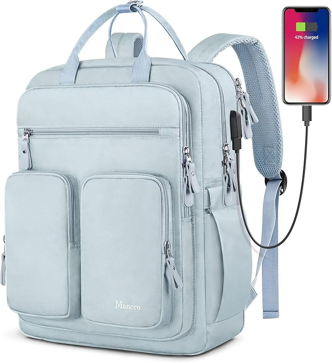 Mancro Travel Backpack for Women, Womens TSA Laptop Backpack with 15.6 Inches Laptop Compartment ... | Amazon (US)