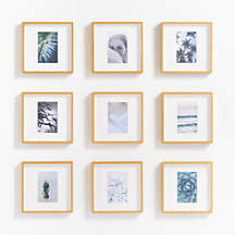 9-Piece Brushed Brass 4x6 Gallery Wall Picture Frame Set + Reviews | Crate & Barrel | Crate & Barrel