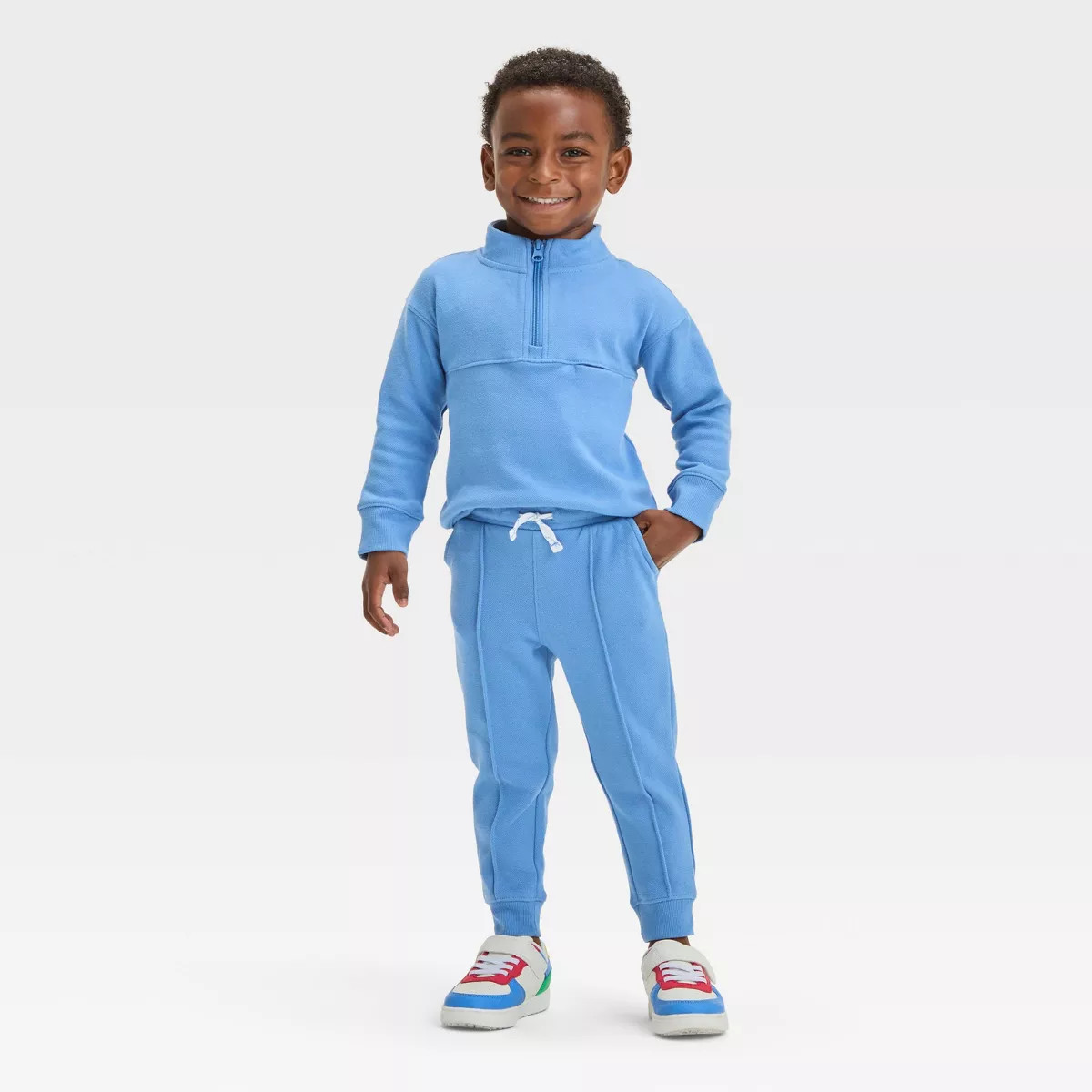 Toddler Boys' Long Sleeve Quarter Zip Pullover and Jogger Pants Set - Cat & Jack™ | Target