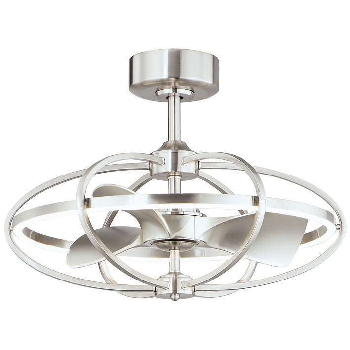 27" Maxim Corona Satin Nickel CCT LED Fandelier Smart Ceiling Fan - #070D0 | Lamps Plus | Lamps Plus