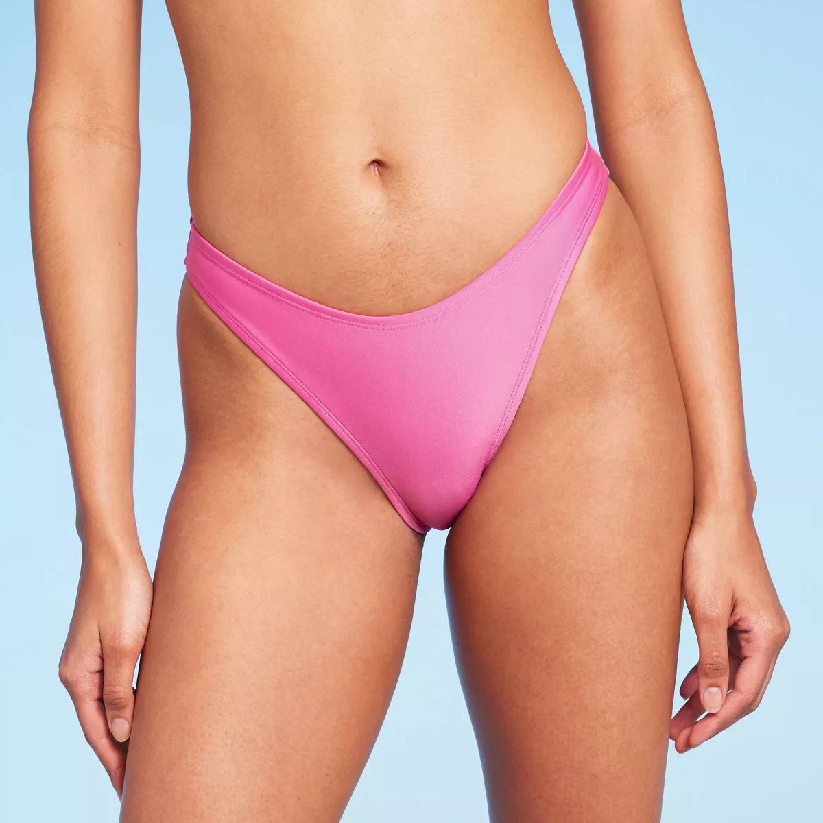 Women's Ultra High Leg Cheeky Bikini Bottom - Wild Fable™ Magenta | Target