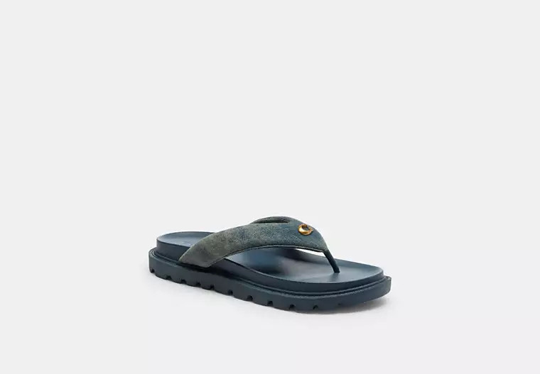 Brynn Thong Sandal In Loved Denim | Coach (US)