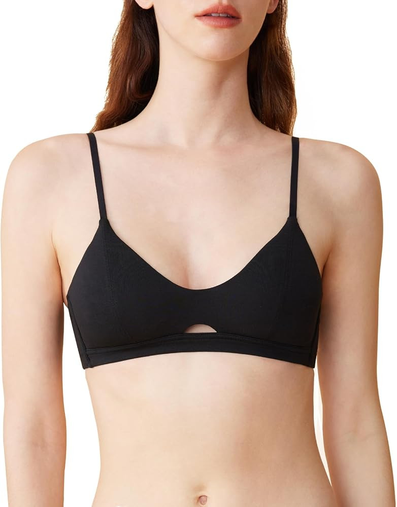 Organic Pima Cotton Bra Wireless Padded Bralette Breathable Comfortable Bras for Women Everyday T... | Amazon (US)