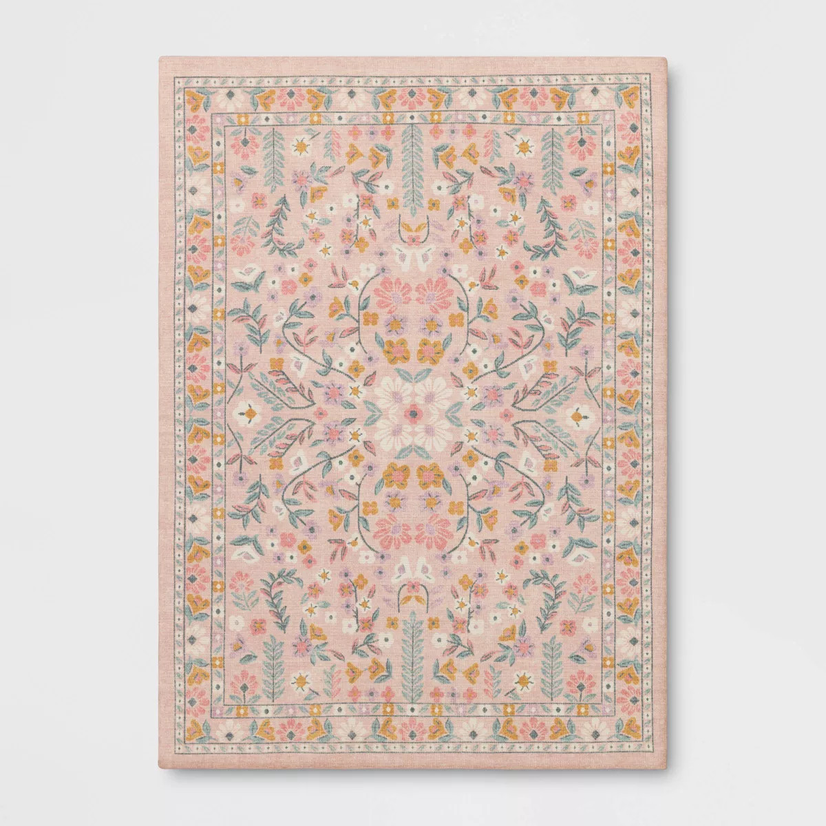 5'x7' Floral Kids' Rug Pink - Pillowfort™ | Target