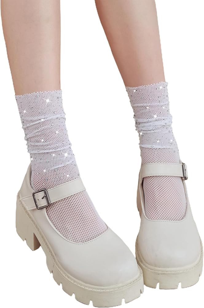 Verdusa Women's Fishnet Floral Lace Transparent Socks | Amazon (US)