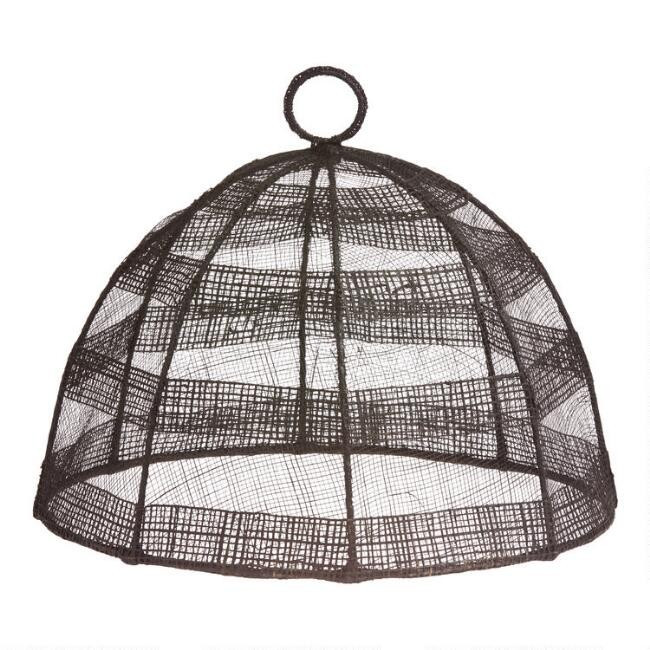 Round Black Stripe Mesh Food Dome | World Market
