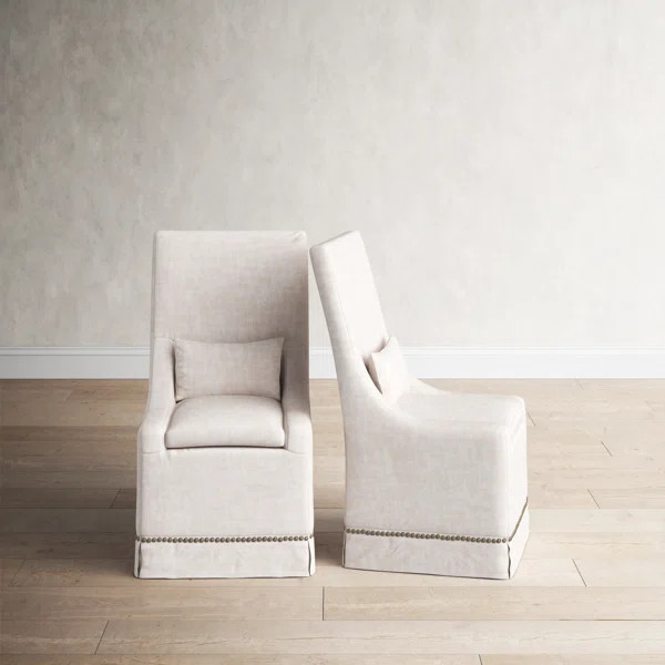 Benny Linen Upholstered Parsons Chair (Set of 2) | Wayfair Professional