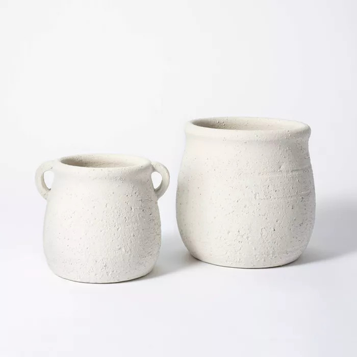 9" x 9.5" Rustic Weathered Planter White - Threshold™ designed with Studio McGee | Target