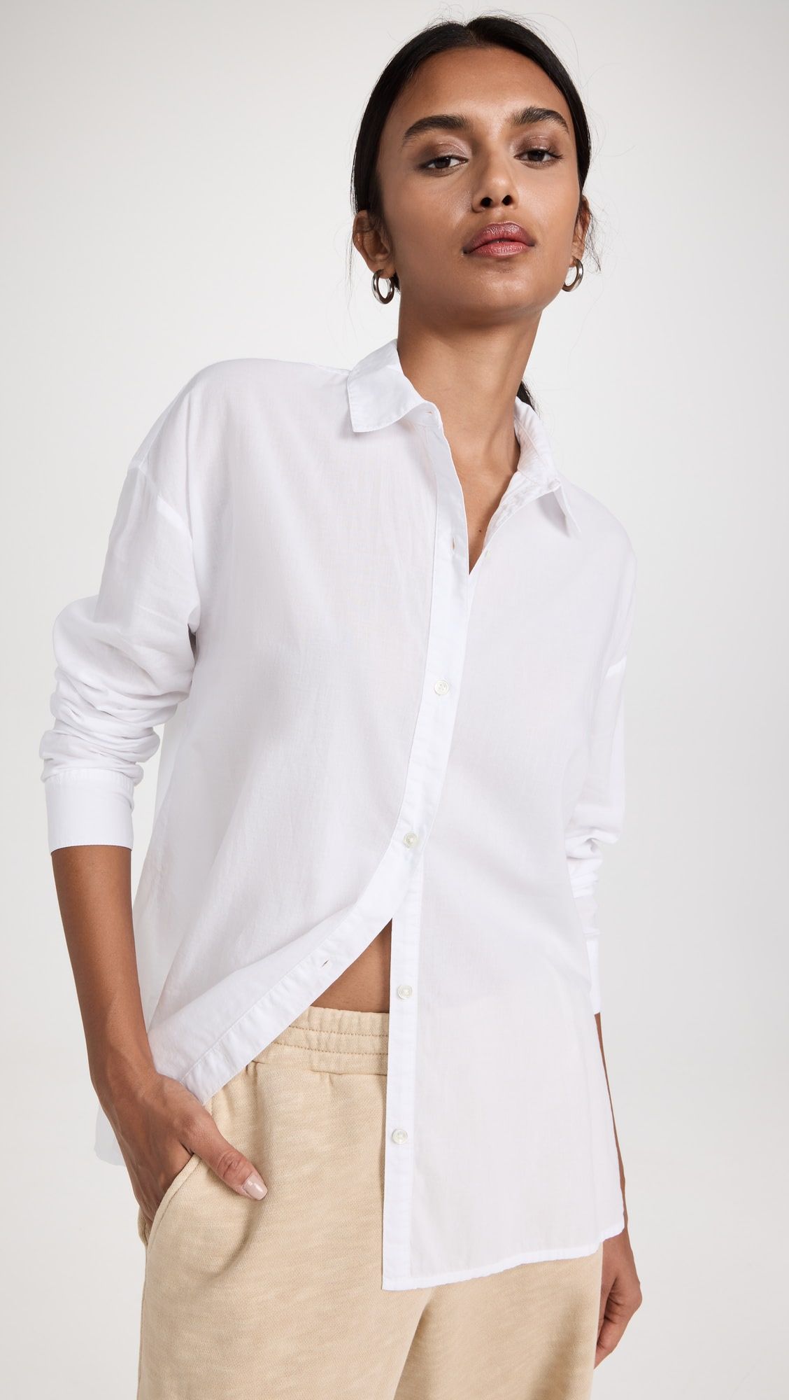 James Perse Oversized Boy Button Front Shirt | Shopbop | Shopbop