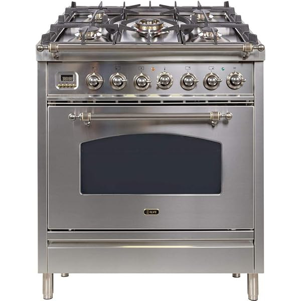 Ilve UPN76DMPA 30" Nostalgie Series Dual Fuel Natural Gas Range with 5 Sealed Burners 3 cu. ft. C... | Amazon (US)
