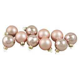 Northlight 10ct Baby Pink Glass 2-Finish Christmas Ball Ornaments 1.75" (45mm) | Target
