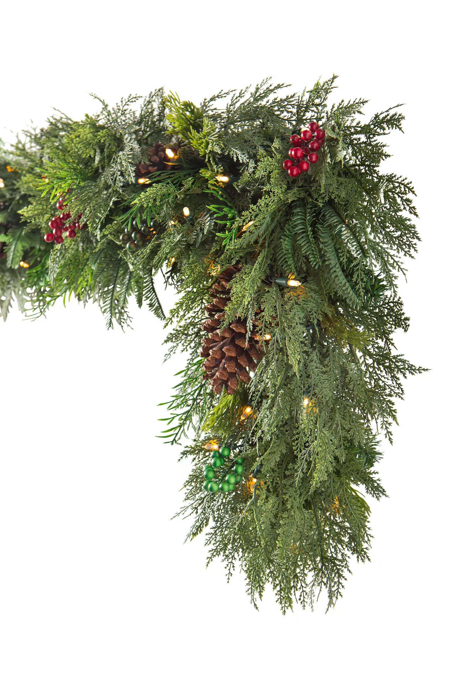 Winter Evergreen Artificial LED Light Outdoor Garland | Nordstrom