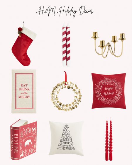 H&M Holiday Home Decor. Stockings, Christmas, candles, candle holder, pillows, wreaths, napkins, holiday entertaining, decorations 

#LTKhome #LTKHoliday #LTKSeasonal