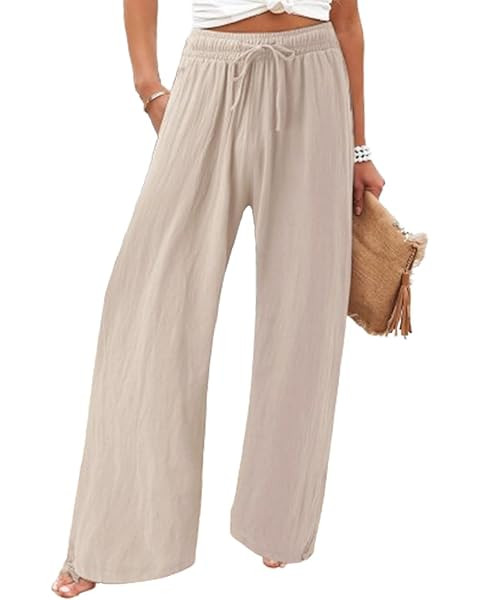 Lepunuo Wide Leg Pants for Women High Waisted Palazzo Pants Work Casual Flowy Tie Knot Trousers w... | Amazon (US)