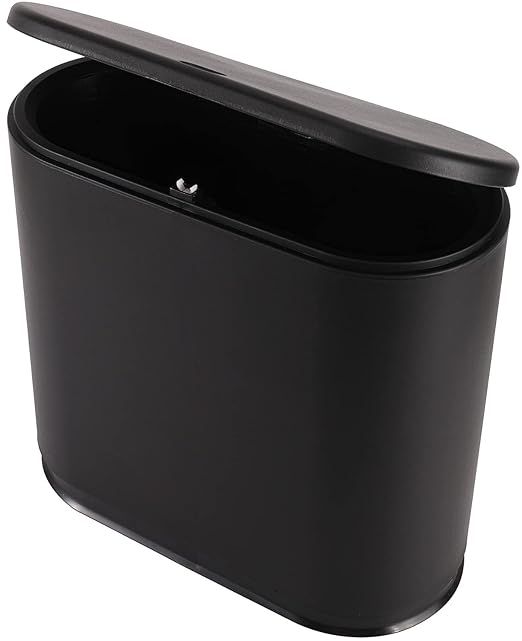 Sooyee Bathroom Trash Can with Lid, 2.4 Gallon Slim Smart Trash Can, Small Plastic Trash Bin, 10 ... | Amazon (US)