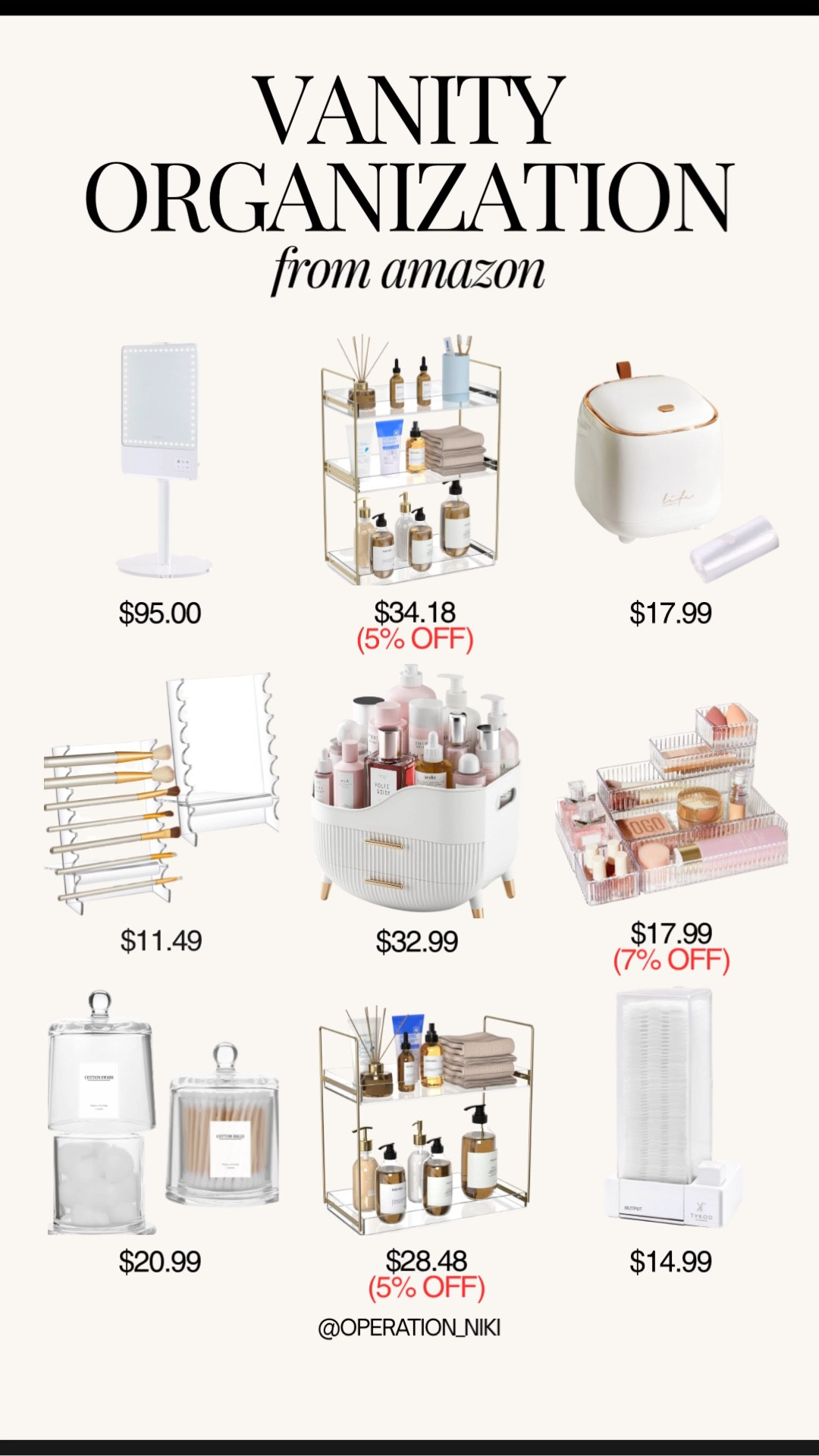 Clean counters, easy access, and everything has a place. These Amazon vanity organization finds help streamline your daily routine while keeping your space looking polished and clutter free.

Follow for more @OPERATION_NIKI on IG, TikTok, & Facebook

#vanityorganization #homeorganization #bathroomorganization #amazonfinds #amazonhome #organizedhome #beautyorganization #countertoporganization #homeessentials #operationniki 

#LTKFindsUnder100 #LTKBeauty #LTKHome