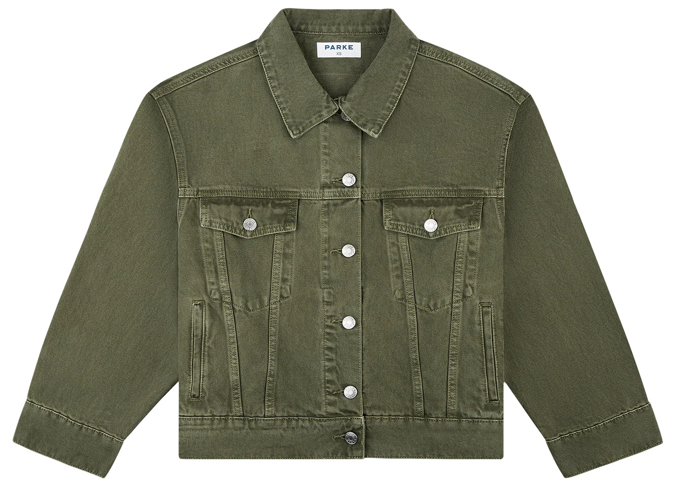Oversized Denim Jacket - Olive | Parke