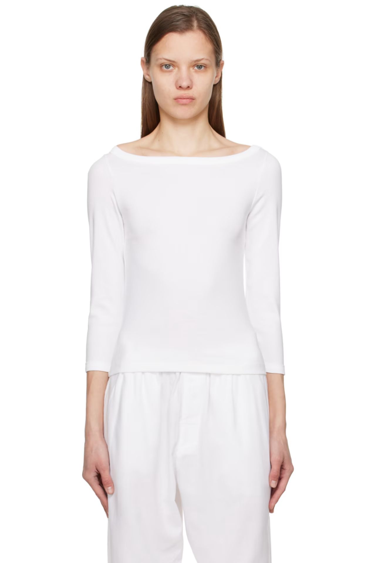 SSENSE Exclusive White Steffi Long Sleeve T-Shirt | SSENSE