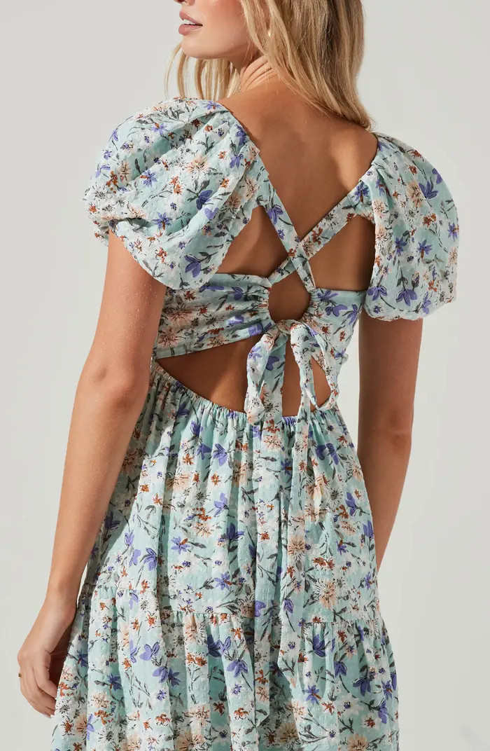 Puff Sleeve Floral Cotton Midi Dress Floral Bridesmaid Dress Floral Wedding Guest Dress Floral Dress | Nordstrom