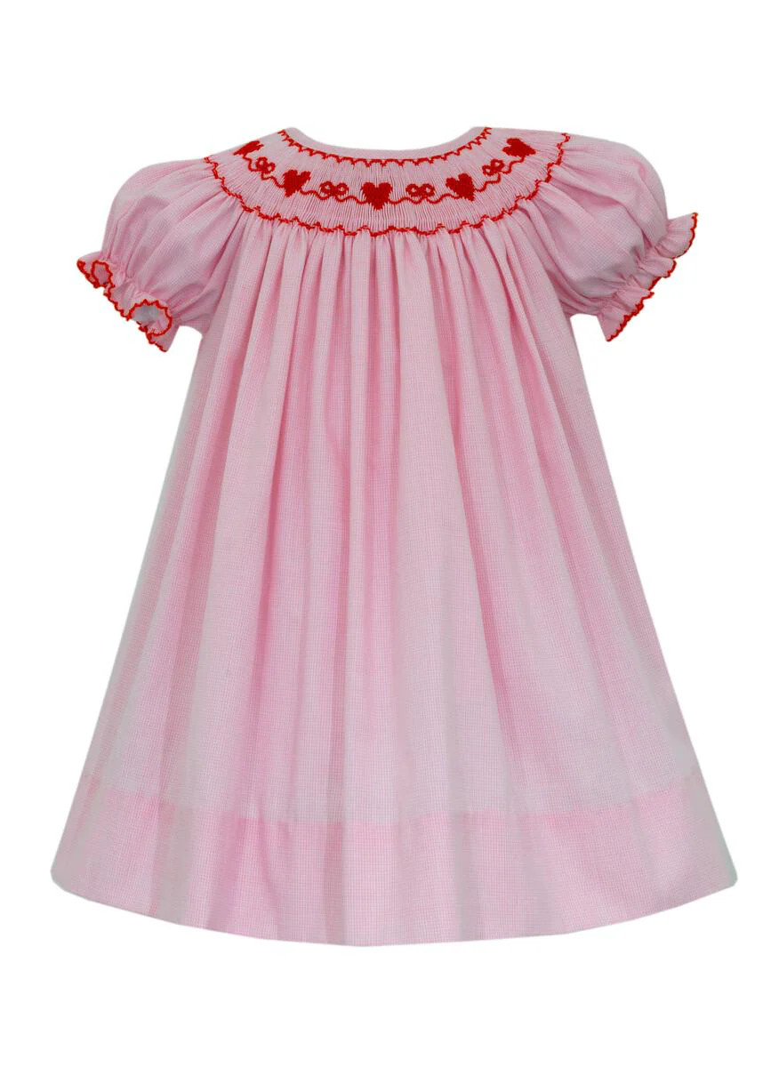 Hearts Smocked Bishop Dress | Loozieloo