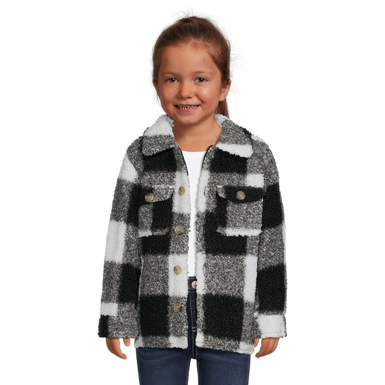 Wonder Nation Toddler Faux Sherpa Shacket, Sizes 12M-5T | Walmart (US)