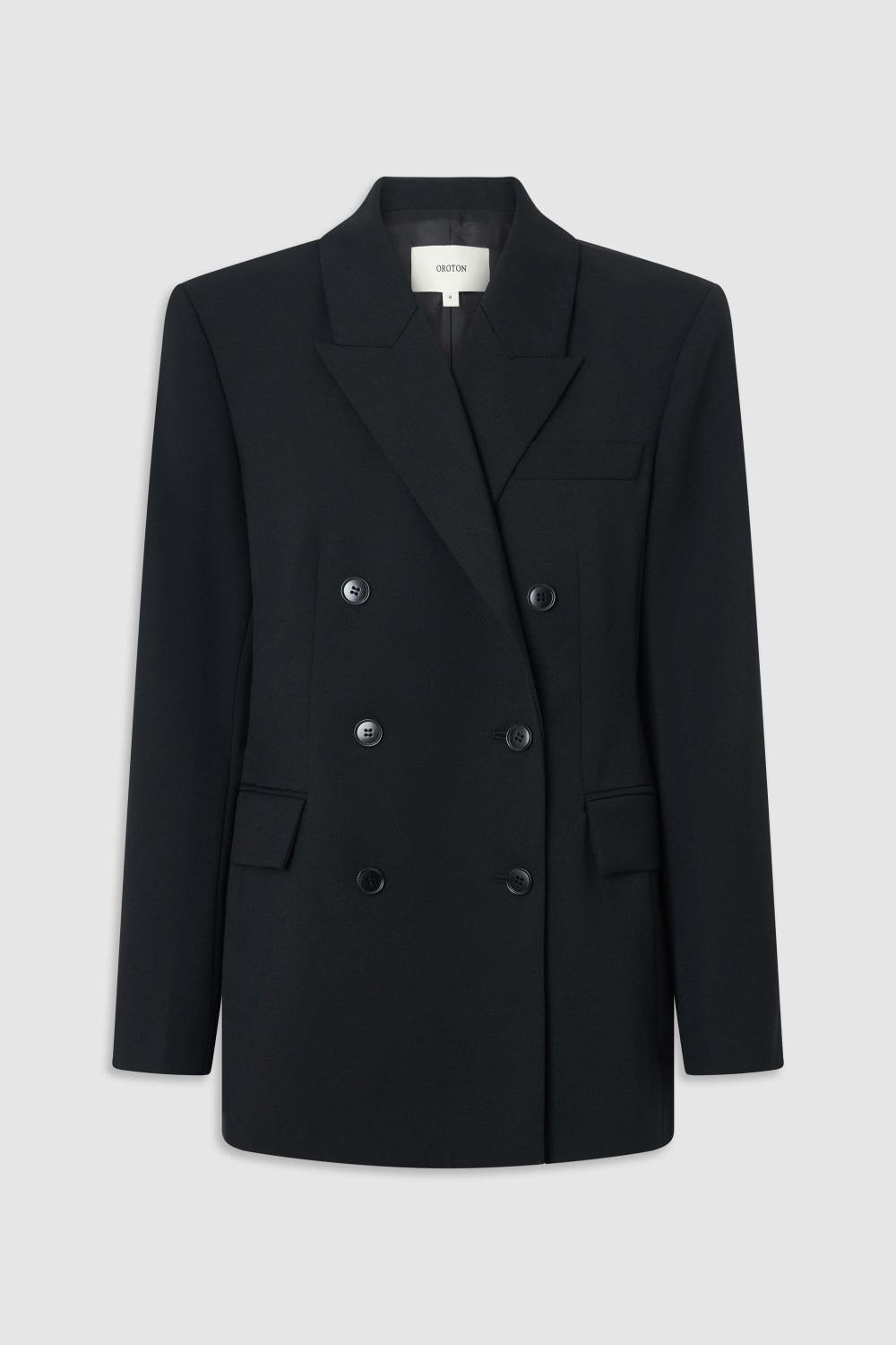 Shaped Double Breasted Blazer Black | Oroton