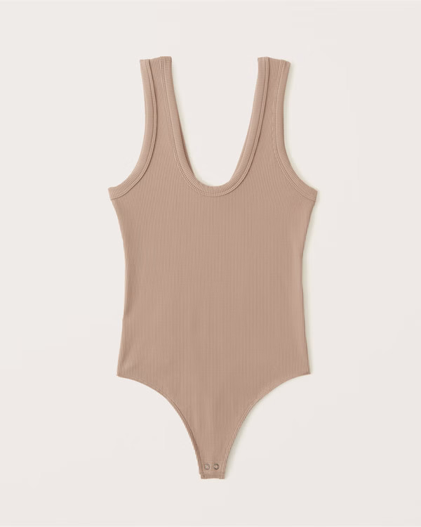 Seamless Rib Fabric Scoopneck Bodysuit | Abercrombie & Fitch (US)