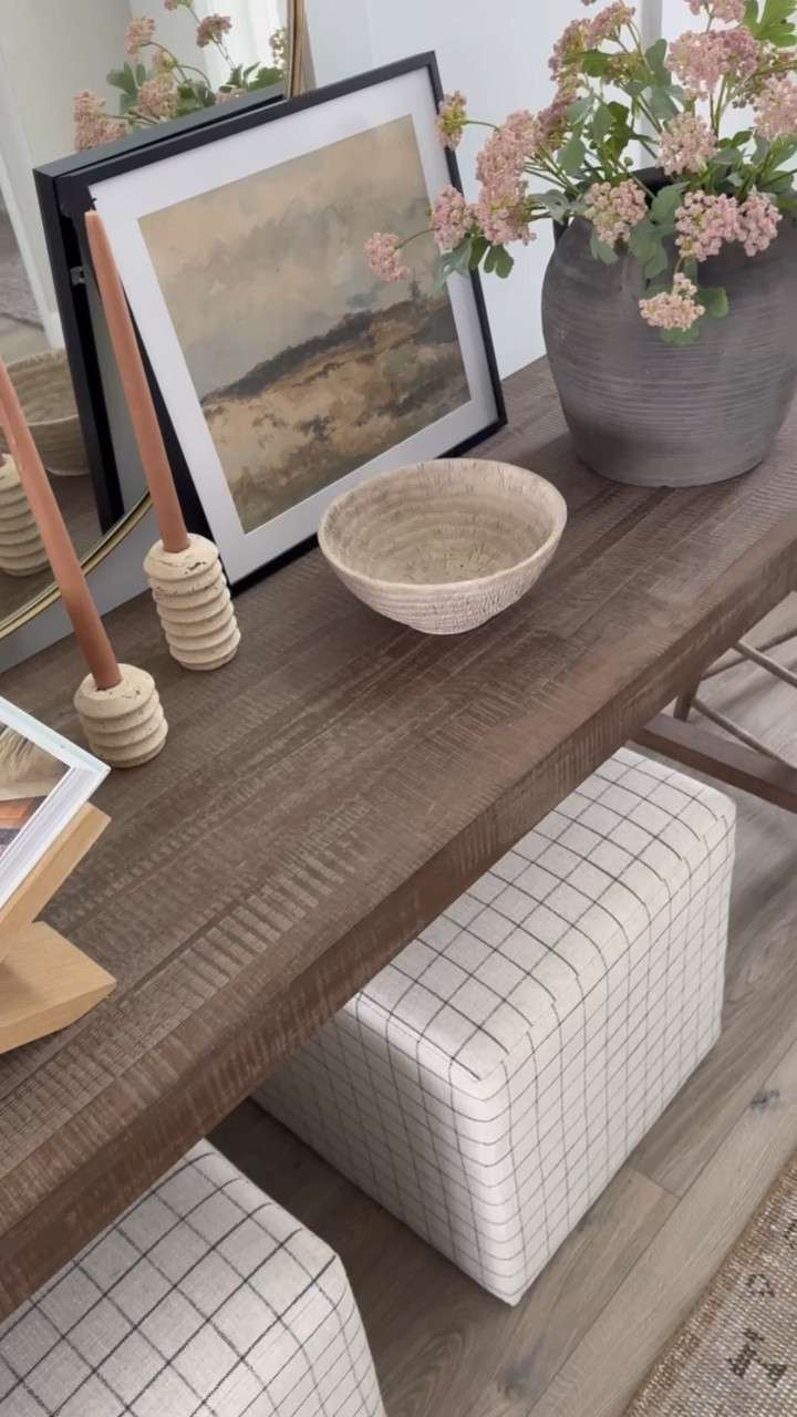 I love mixing high-end and affordable pieces together to create a cohesive and beautiful look. This console table, vase, mirror and book holder are all from McGee & Co. and paired with these $5 Target stems, decorative bowl and ottomans it creates the perfect balance.

Use code CINDYCLARKINTERIORS for 10% off at McGee & Co! 

#LTKstyletip #LTKhome