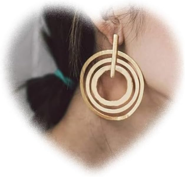 DOUBNINE Large Circle Hoops Multi Loop Gold Silver Matt Geometric Earrings Women Jewelry Gift | Amazon (US)