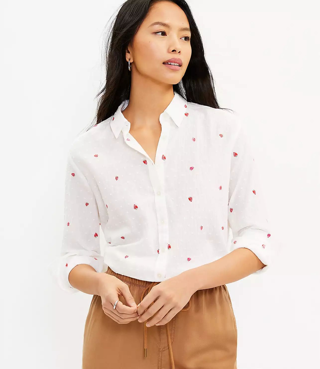 Strawberry Everyday Pocket Shirt | LOFT