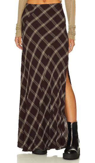 x Revolve Vintage Crush Maxi Skirt in Brown Combo | Revolve Clothing (Global)