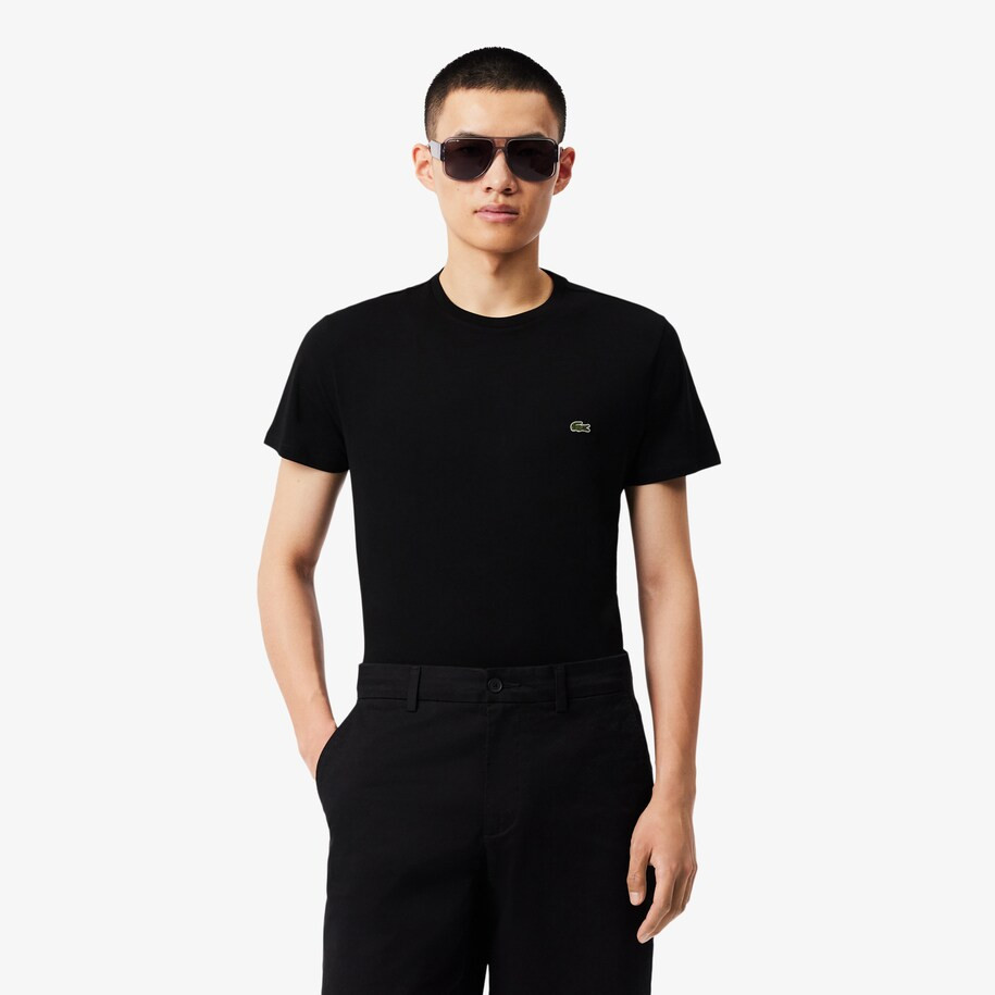 Monochrome Cotton Pima Jersey Crew Neck T-shirt | Lacoste (US)