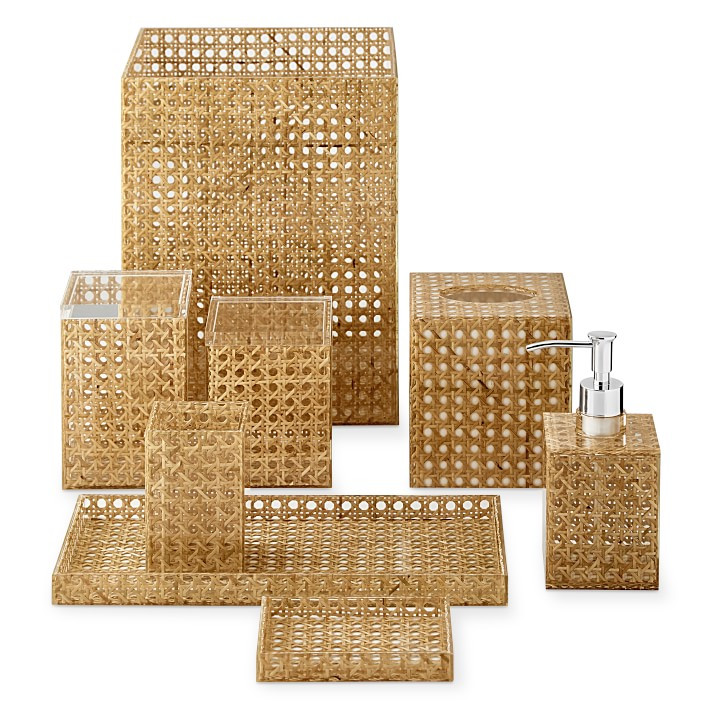 Rattan and Acrylic Bath Accessories | Williams-Sonoma