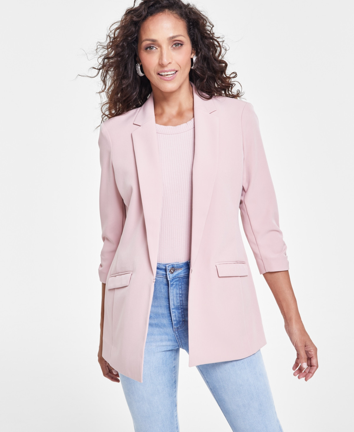 I.n.c. International Concepts Women's Menswear Blazer, Created for Macy's - Pale Mauve | Macy's