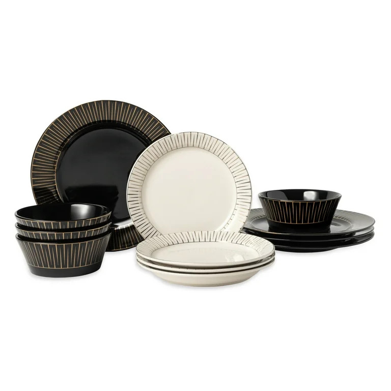 Thyme & Table Maison 12-Piece Ceramic Dinnerware Set | Walmart (US)