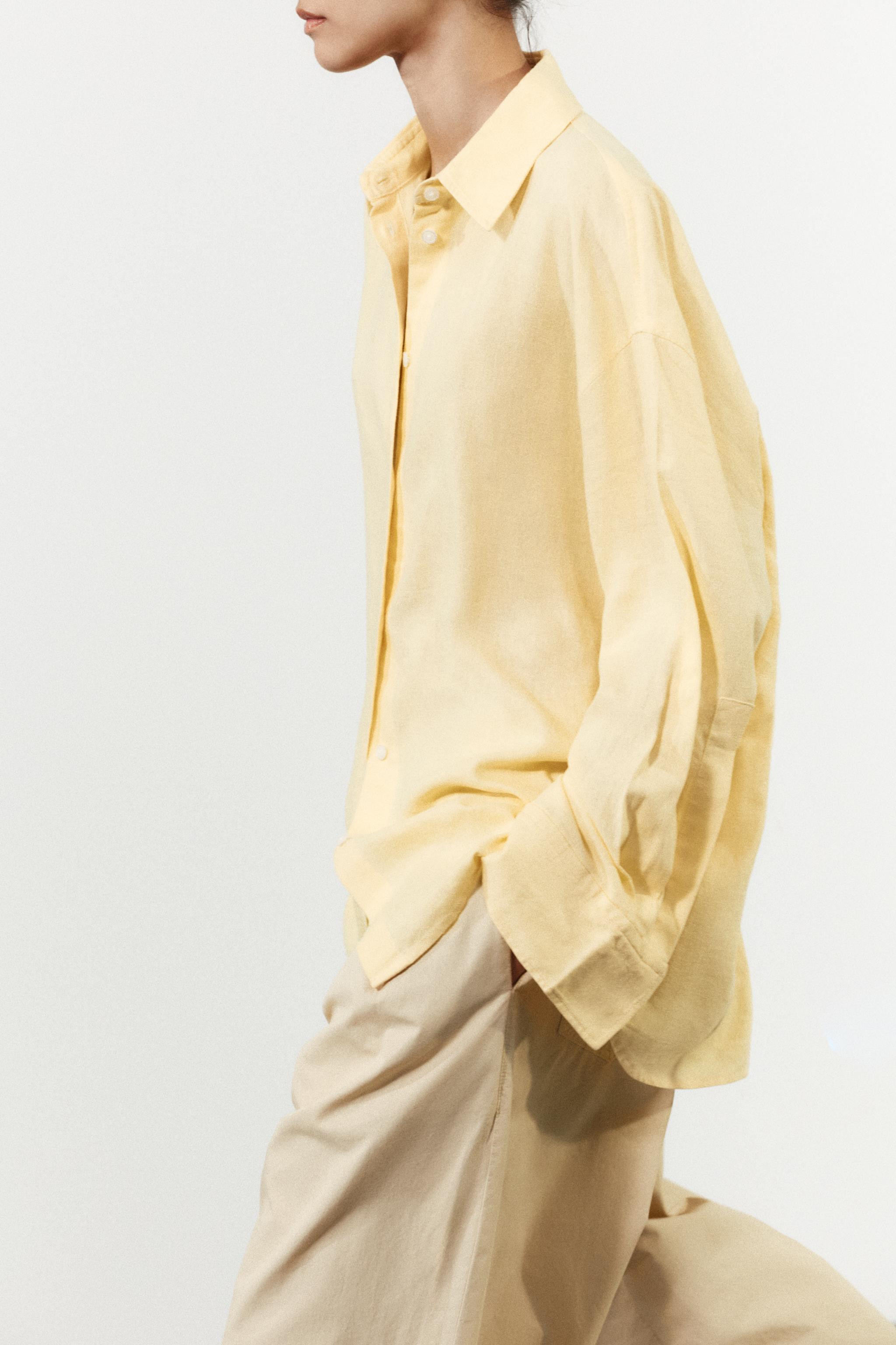 OVERSIZED LINEN BLEND SHIRT | Zara US