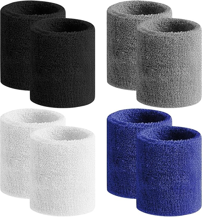BEACE Sweatbands Sports Wristband for Men & Women -8pcs Moisture Wicking Athletic Cotton Terry Cl... | Amazon (US)