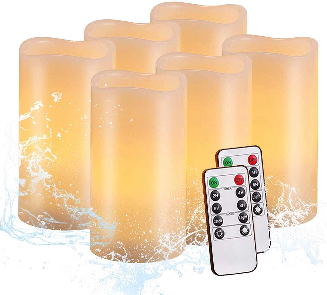 Flameless Candles, LED Flickering Candles Set of 6 (H 6" xD 3") Battery Operated Candles,Waterpro... | Amazon (US)