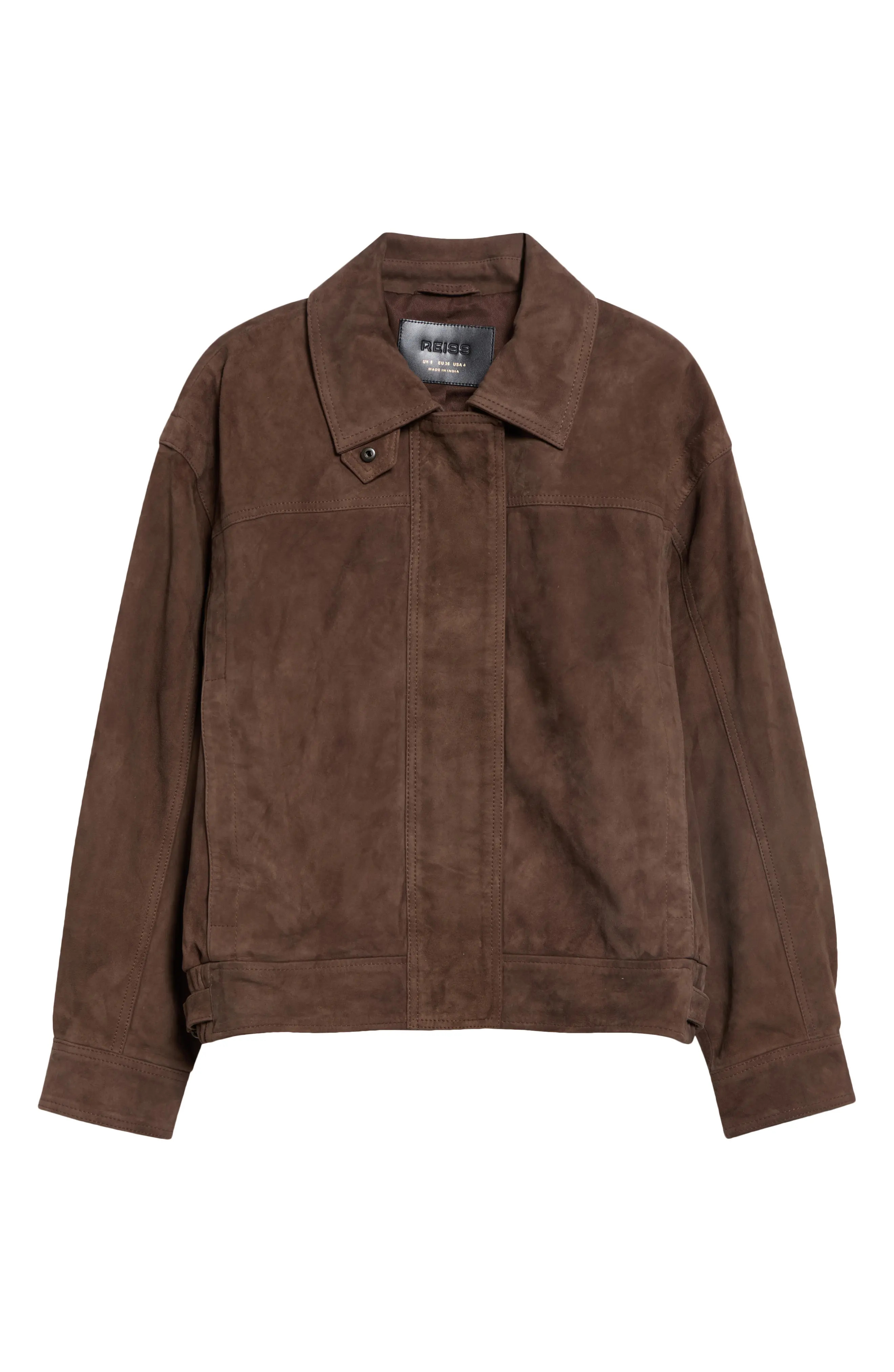 Reiss Cooper Suede Jacket in Brown at Nordstrom, Size 2 | Nordstrom