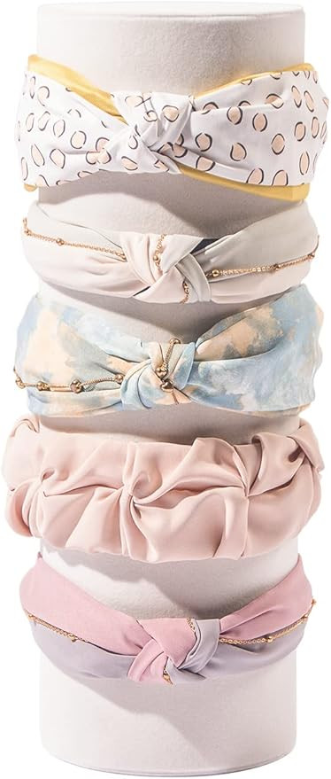 ByKen Headband Holder Organizer,Vertical Hairband Dislay Stand for Girls(Beige Velvet) | Amazon (US)