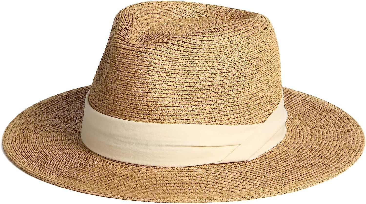 Womens Mens Wide Brim Straw Panama Hat Fedora Summer Beach Sun Hat UPF Straw Hat for Women | Amazon (US)