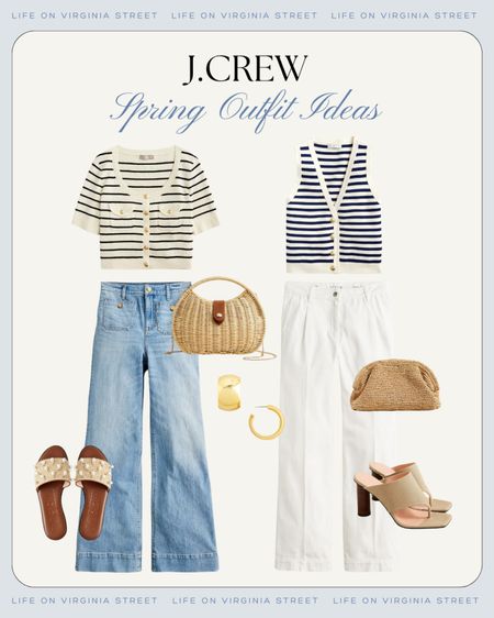 Loving these nautical inspired spring outfit ideas from J. Crew! You know I love a good striped and this striped sweater top and sweater vest are so perfect and chic for spring! Mix them with wide leg jeans or white trousers, raffia or rattan accessories and cute sandals and you have the perfect spring outfit! Several of these are on sale right now too!
.
#ltkseasonal #ltkfindsunder100 #ltkfindsunder50 #ltkshoecrush #ltkover40 #ltkmidsize #ltkitbag #ltktravel #ltkstyletip #ltksalealert

#LTKSeasonal #LTKfindsunder100 #LTKsalealert