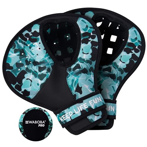 Waboba Catch Water Gloves Pro Water Bouncing Ball Set - for Beach Games & Swimming Pool Toys – 2 Baseball Style Mitts for Catching Water Balls – One Size Ambidextrous Design, Black | Amazon (US)