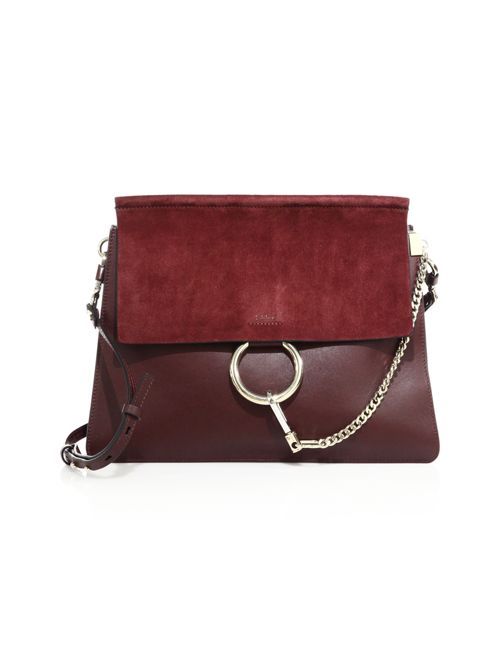 Faye Medium Suede &amp; Leather Shoulder Bag | Saks Fifth Avenue