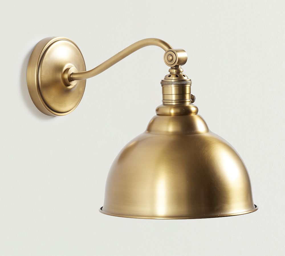 Metal Bell Curved Arm Sconce | Pottery Barn (US)