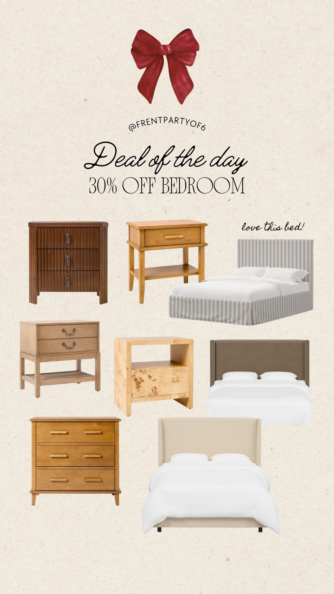 One day deal at Target, 30% off bedroom furniture - beds and nightstands! 

#LTKHome #LTKSaleAlert