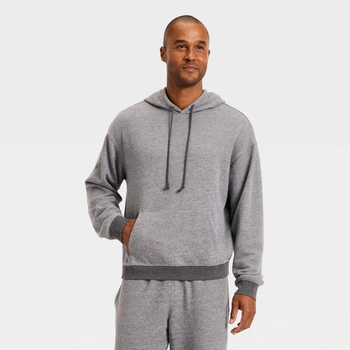 Men's Textured Knit Lounge Hoodie - Goodfellow & Co™ Gray M | Target