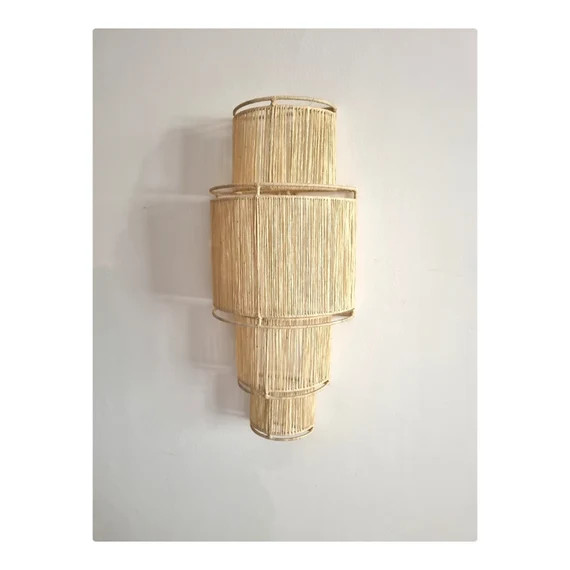 Raffia Braided Wall Lamp | Etsy | Etsy (US)
