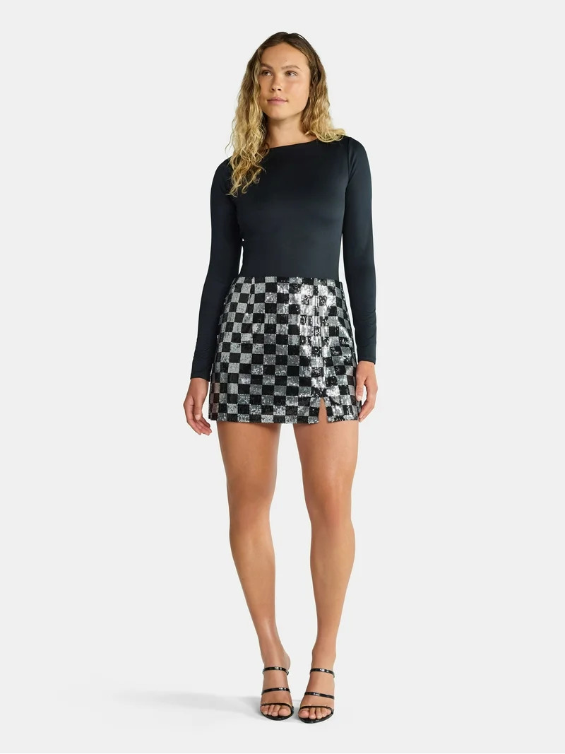 Madden NYC Women's Sequin Mini Skirt, Sizes XXS-XXL | Walmart (US)