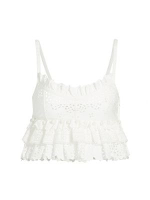 Ulla Johnson Clarissa Eyelet Fitted Crop Top on SALE | Saks OFF 5TH | Saks Fifth Avenue OFF 5TH